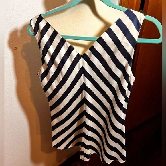 EUC Ellen Tracy Size 6 Sleeveless , V-neck Polyester Striped Top #9 - Picture 3 of 8